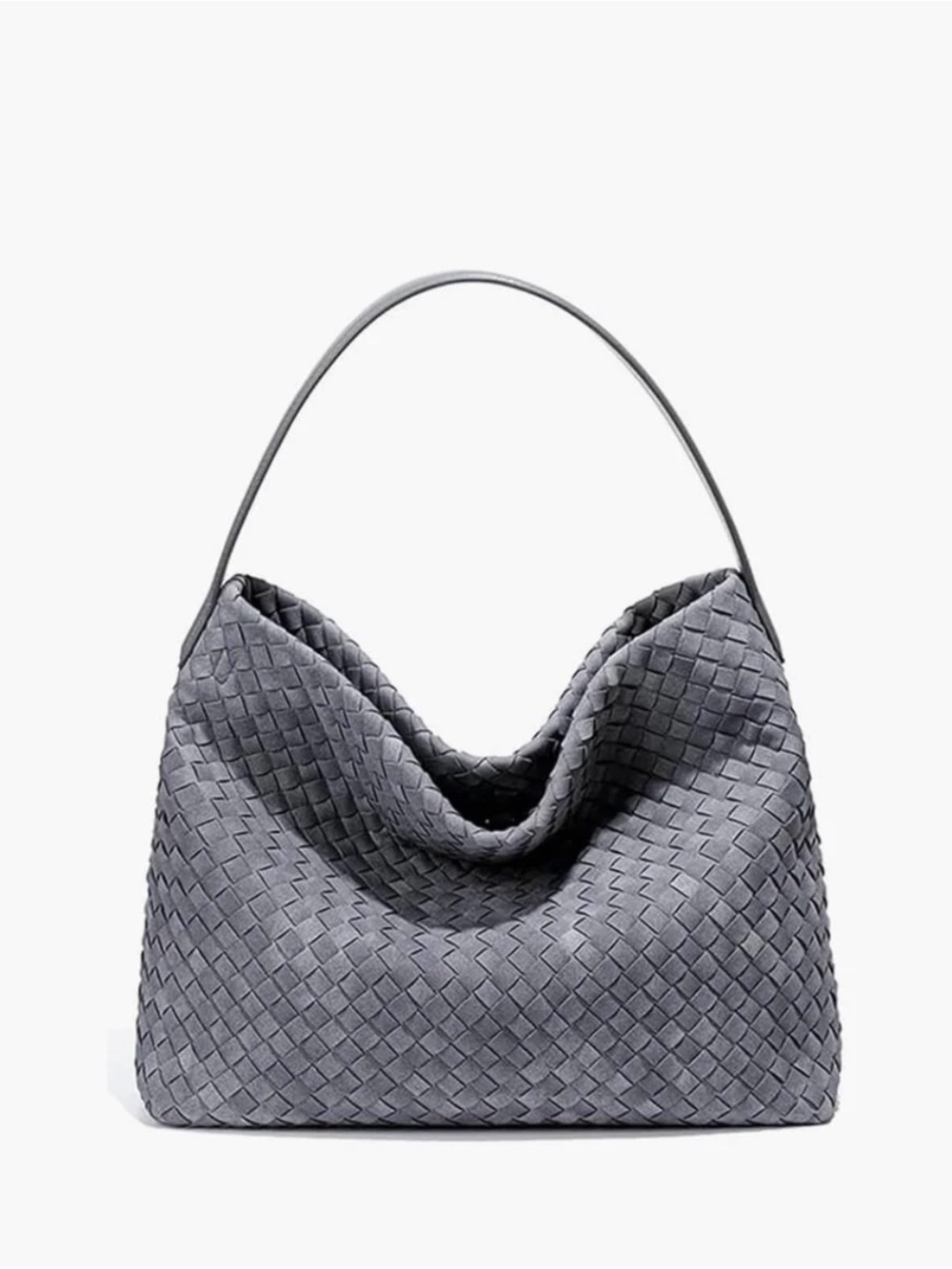 Slate Blue Woven Shoulder Bag